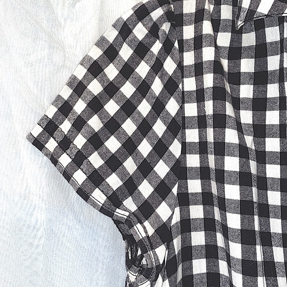 H&M BLK/WHITE CHECKERED SH SLV DRESS SZ 38 - Picture 6 of 14